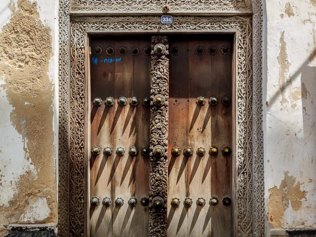 Zanzibari Door #334 showing the intricate carvings